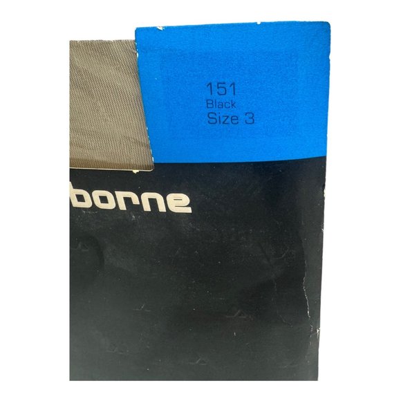 Liz Claiborne Vintage Textured Pantyhose Black Size 3 NIB - Picture 2 of 5